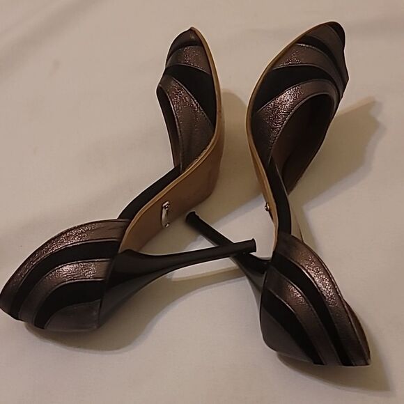 Rough Justice peep toe heels size 37 6us - Picture 2 of 7